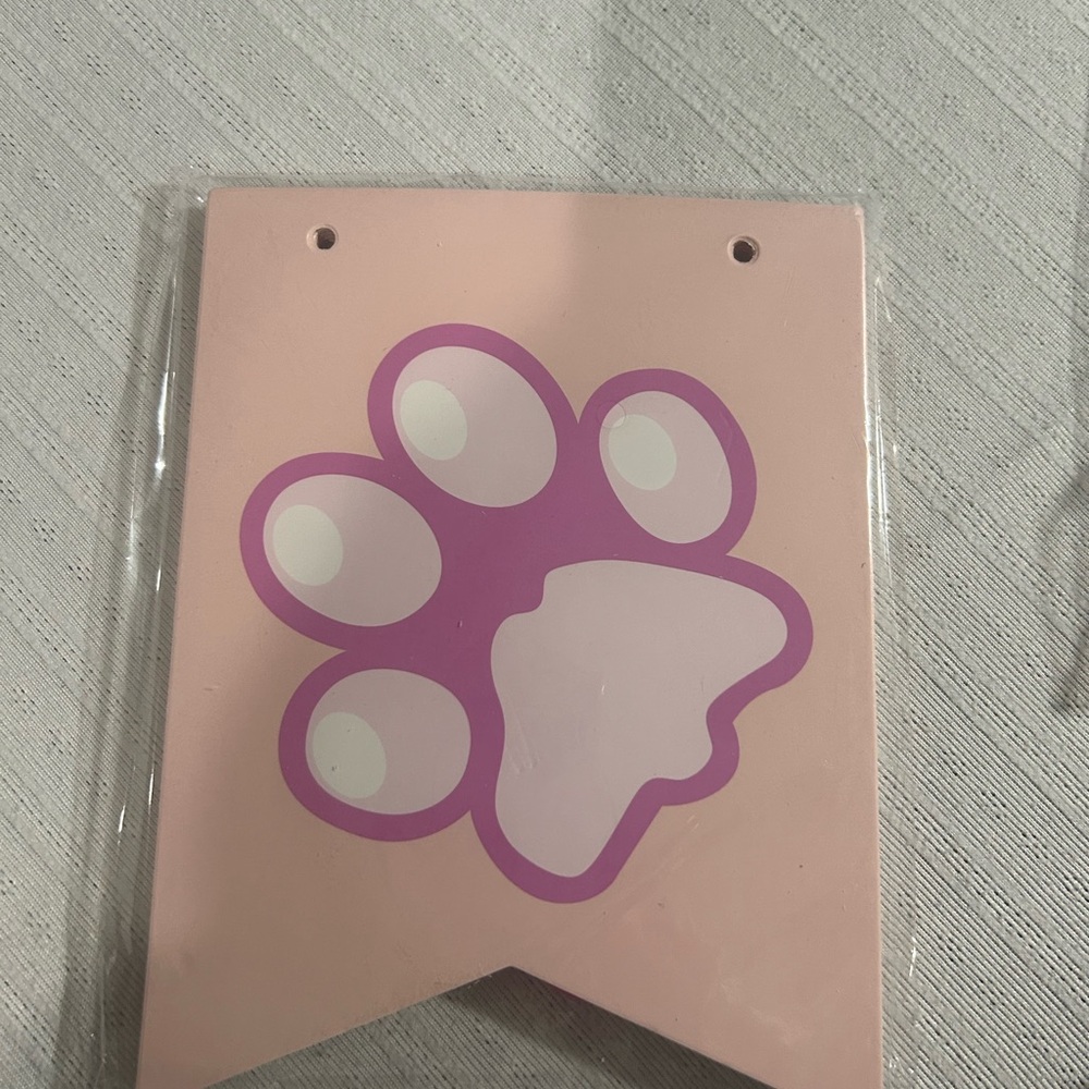 Pink Paw Print Banner